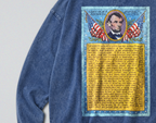 Oversized Snow Washed Long Sleeve Cotton Tee - Lincoln's Gettysburg Speech Print