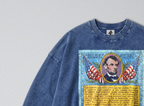 Oversized Snow Washed Long Sleeve Cotton Tee - Lincoln's Gettysburg Speech Print