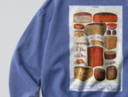 Oversized Snow Washed Cotton Sweatshirt - Collection of Cheese's Print