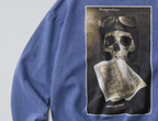 Oversized Snow Washed Cotton Sweatshirt - WW1 Remember Death Print