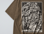 Oversized Snow Washed Cotton Tee - 17th Century Skeleton Anatomy Art