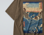Oversized Snow Washed Cotton Tee - Japanese Naruto Whirlpools Print