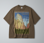 Oversized Snow Washed Cotton Tee - Zion National Park Print