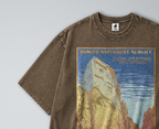 Oversized Snow Washed Cotton Tee - Zion National Park Print