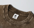 Oversized Snow Washed Cotton Tee - Morbid Public Hanging Print