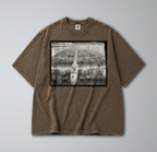 Oversized Snow Washed Cotton Tee - B24 Liberator Bombers Photo Print
