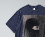 Oversized Snow Washed Cotton Tee - Nightmarish Odilon Redon Print