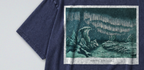 Oversized Snow Washed Cotton Tee - Arctic Aurora Borealis (Northern Lights) Print