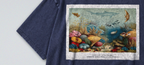 Oversized Snow Washed Cotton Tee - Sea Animals & Coral Reef Print