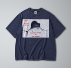 Oversized Snow Washed Cotton Tee - Florida Sailfish Postcard Print