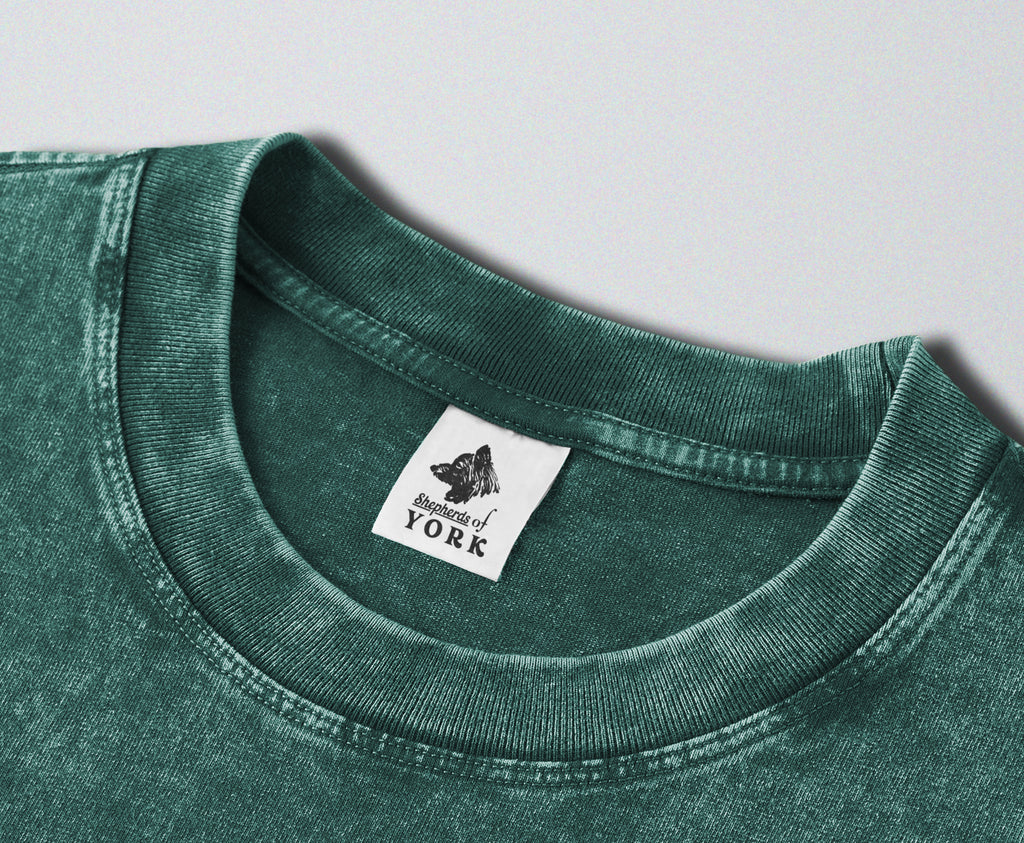 Oversized Snow Washed Cotton Tee - Tower of Babel Print