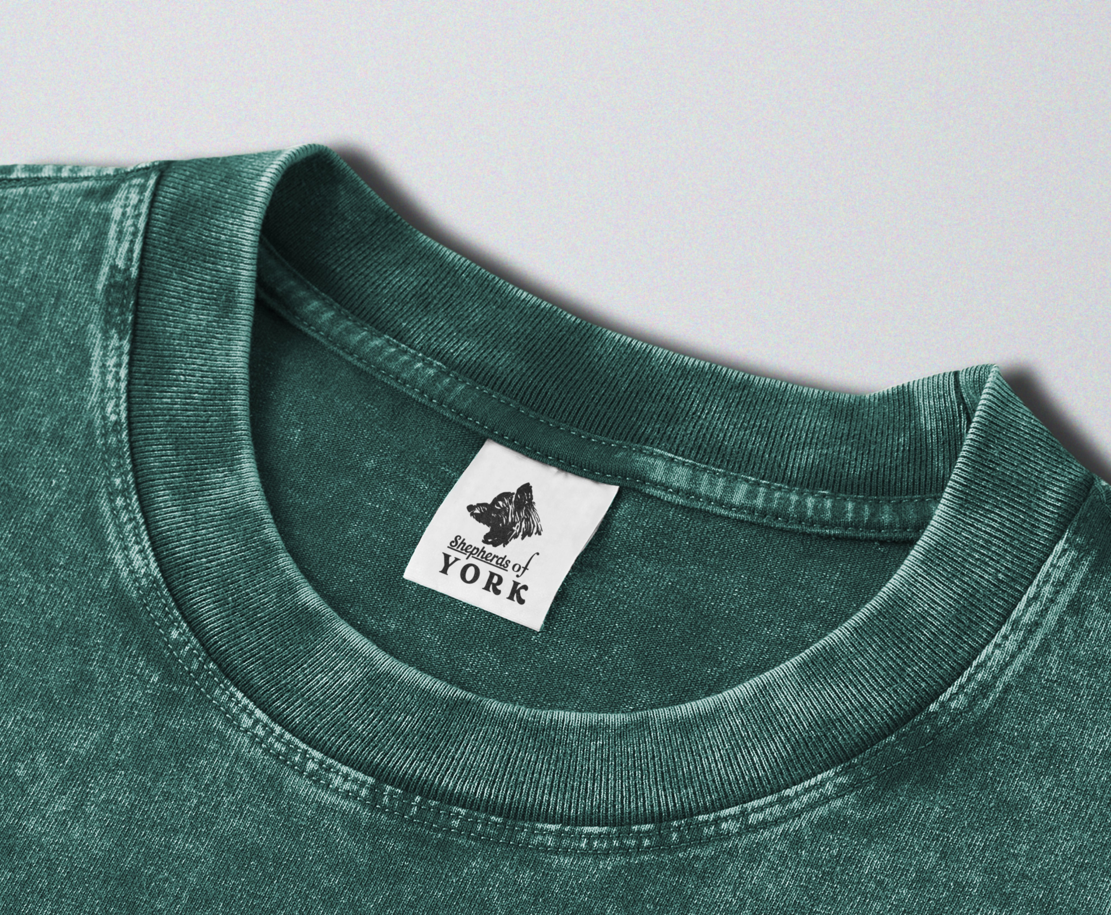 Oversized Snow Washed Cotton Tee - Tower of Babel Print