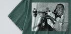 Oversized Snow Washed Cotton Tee - Louis Armstrong Photo Print