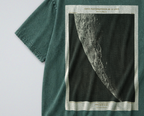 Oversized Snow Washed Cotton Tee - Photograph of the Moon Print