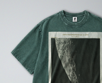 Oversized Snow Washed Cotton Tee - Photograph of the Moon Print