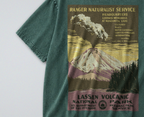 Oversized Snow Washed Cotton Tee - Lassen Volcanic National Park Print