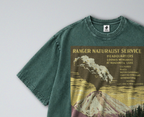 Oversized Snow Washed Cotton Tee - Lassen Volcanic National Park Print