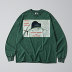 Oversized Snow Washed Long Sleeve Cotton Tee - Atlantic Sailfish Print