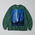 Oversized Snow Washed Long Sleeve Cotton Tee - Carlsbad Caverns National Park Print