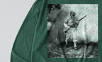 Oversized Snow Washed Long Sleeve Cotton Tee - WW2 Soldier With Gasmask Print