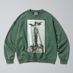 Oversized Snow Washed Cotton Sweatshirt - Morbid Public Hanging Print