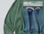 Oversized Snow Washed Cotton Sweatshirt - Portuguese Man O' War Print