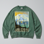 Oversized Snow Washed Cotton Sweatshirt - Mt McKinley National Park Print