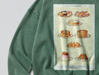 Oversized Snow Washed Cotton Sweatshirt - Cakes and Pastries Print