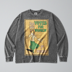Oversized Snow Washed Long Sleeve Cotton Tee - Votes For Women Print