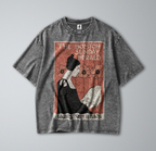 Oversized Snow Washed Cotton Tee - Boston Sunday Herald Print