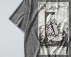 Oversized Snow Washed Cotton Tee - Morbid Public Execution Print