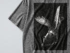 Oversized Snow Washed Cotton Tee - Odilon Redon's 'Angel of Death' Print