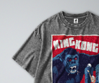 Oversized Snow Washed Cotton Tee - Danish King Kong Movie Poster Print