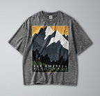 Oversized Snow Washed Cotton Tee - State of Montana Print