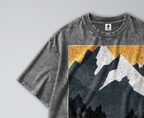 Oversized Snow Washed Cotton Tee - State of Montana Print