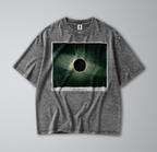 Oversized Snow Washed Cotton Tee - Solar Eclipse Print