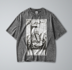 Oversized Snow Washed Cotton Tee - Morbid Public Execution Print