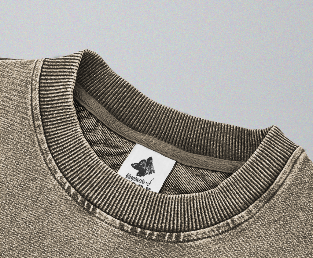 Oversized Snow Washed Cotton Sweatshirt - Alaskan Glaciers Print