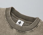 Oversized Snow Washed Cotton Sweatshirt - Alaskan Glaciers Print