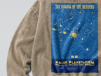 Oversized Snow Washed Cotton Sweatshirt - Planetarium for the Stars Print