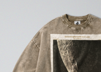 Oversized Snow Washed Cotton Sweatshirt - Photo of the Moon Print