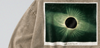 Oversized Snow Washed Cotton Sweatshirt - Solar Eclipse Print
