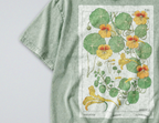 Oversized Snow Washed Cotton Tee - Vibrant Capucine Flower Print