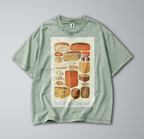 Oversized Snow Washed Cotton Tee - Retro Cheese Collection Print