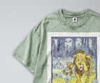 Oversized Snow Washed Cotton Tee - Wizard of Oz Print