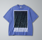 Oversized Snow Washed Cotton Tee - Shooting Stars Print