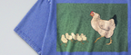 Oversized Snow Washed Cotton Tee - Cute Hen and Chicks Print