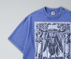 Oversized Snow Washed Cotton Tee - Angel of Death Print