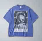 Oversized Snow Washed Cotton Tee - Memento Mori, Skull & Still Life Print
