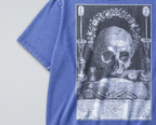 Oversized Snow Washed Cotton Tee - Memento Mori, Skull & Still Life Print